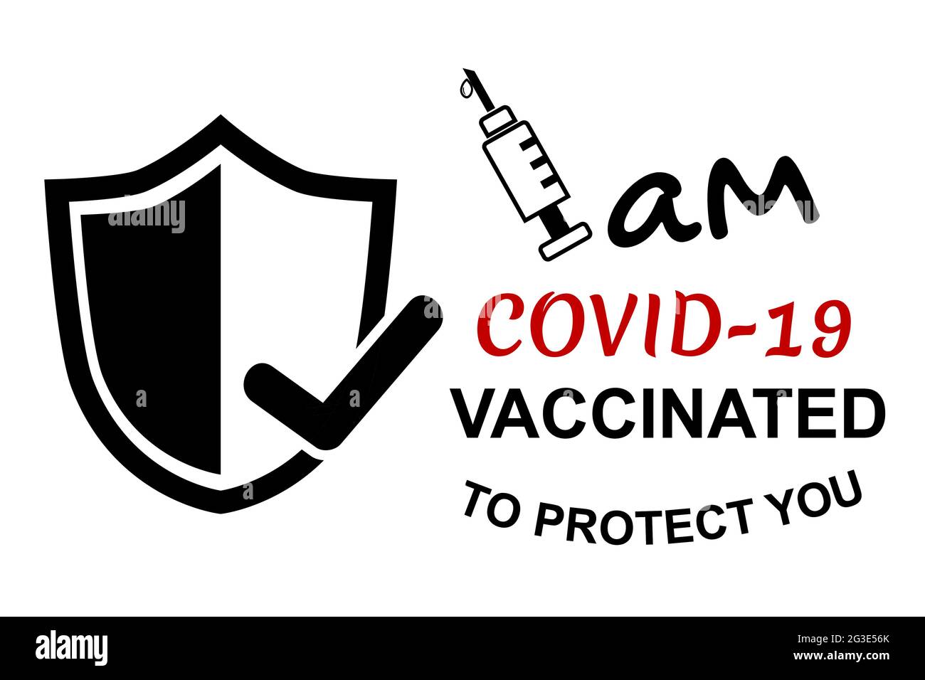 Vector quote, sono Covid 19 vaccinato per proteggerti Illustrazione Vettoriale