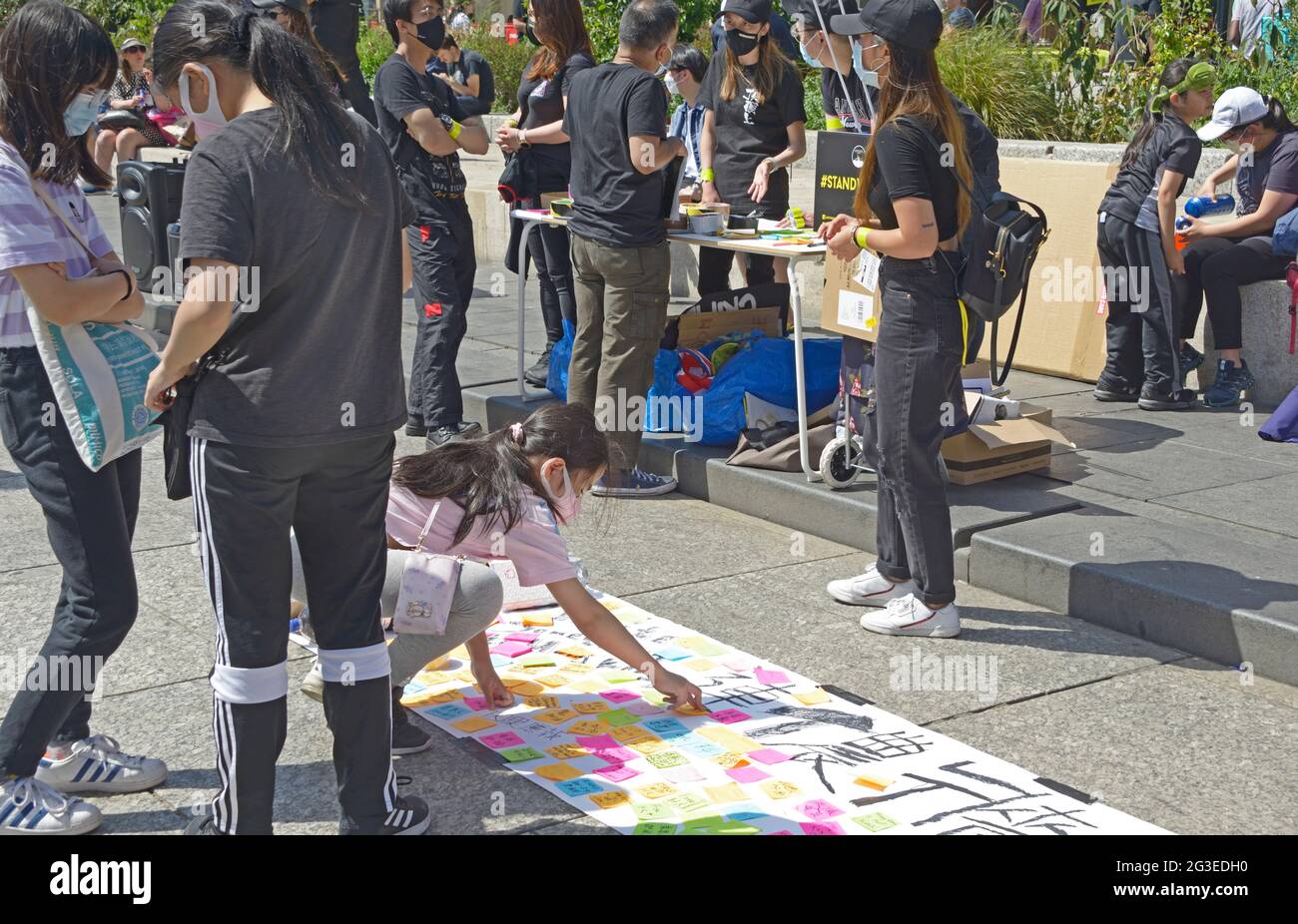 Libera Hong Kong protesta, message board Foto Stock