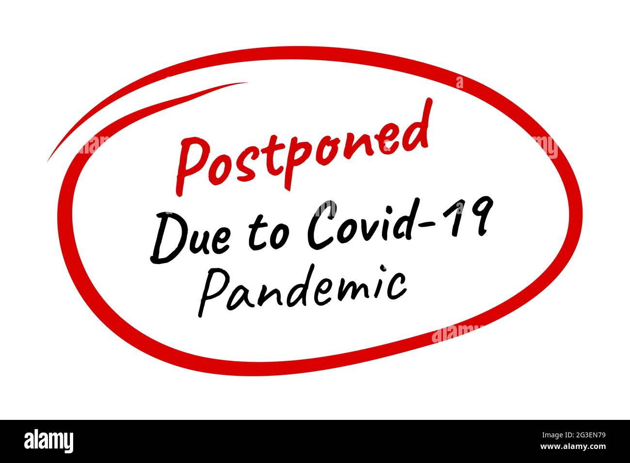 Testo semplice rinviato a causa di covid-19 Pandemic Illustrazione Vettoriale