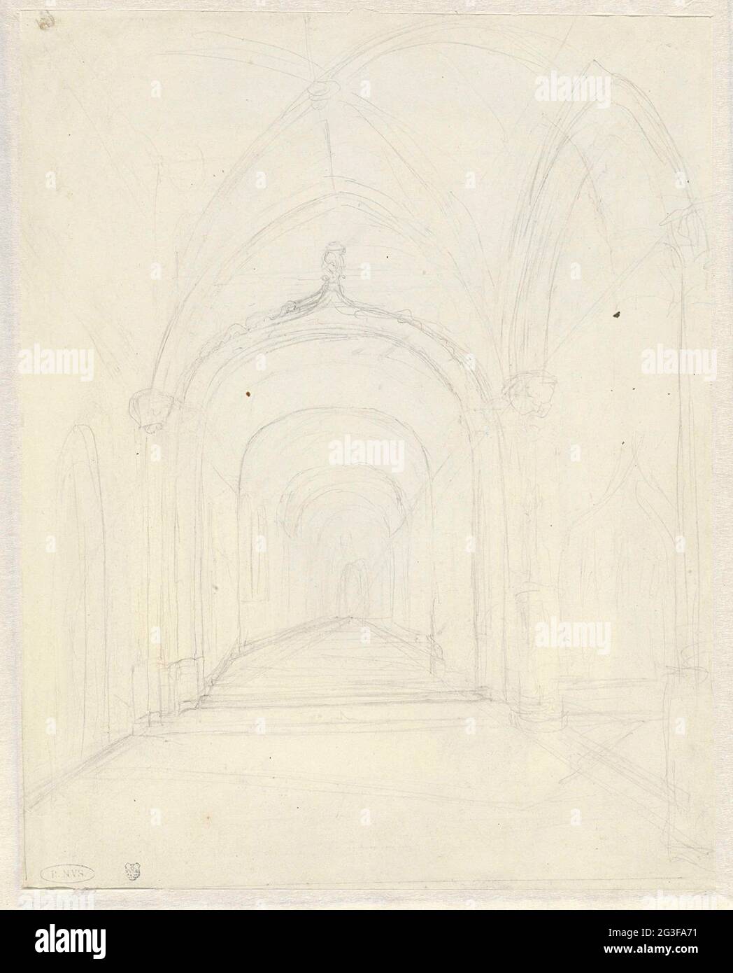Disegno di un interno della chiesa. . Foto Stock