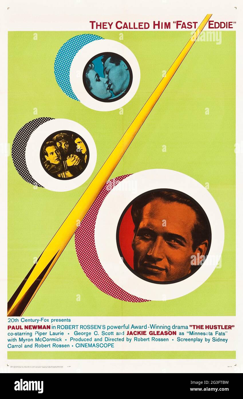 The Hustler (1964) Paul Newman "lo chiamavano "Fast Eddie" - poster cinematografico vintage Foto Stock