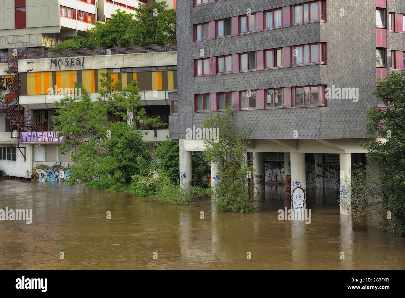 Hochwasser im Linden Hannover.Floods disastro naturale a Hannover Foto Stock
