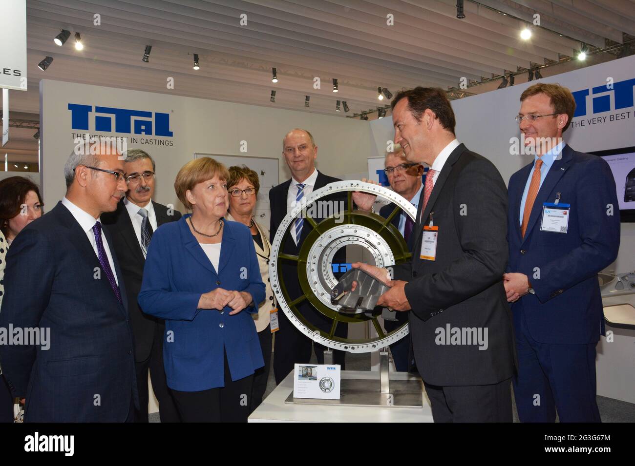 Cancelliere Angela Merkel all'Air-Show Ila di Berlino Foto Stock