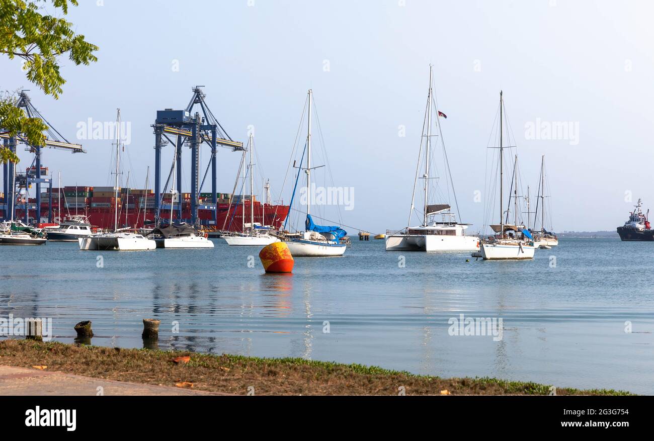 Commercio marittimo, Cartagena de Indias, Colombia. Foto Stock