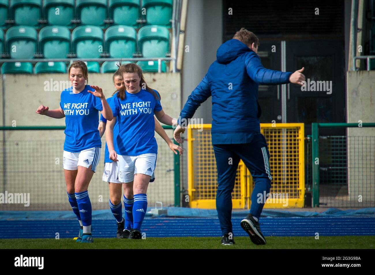 Cardiff, Galles 14 marzo 2021. Orchard Welsh Premier Womens Football League tra Cardiff City e Abergavenny. Foto Stock