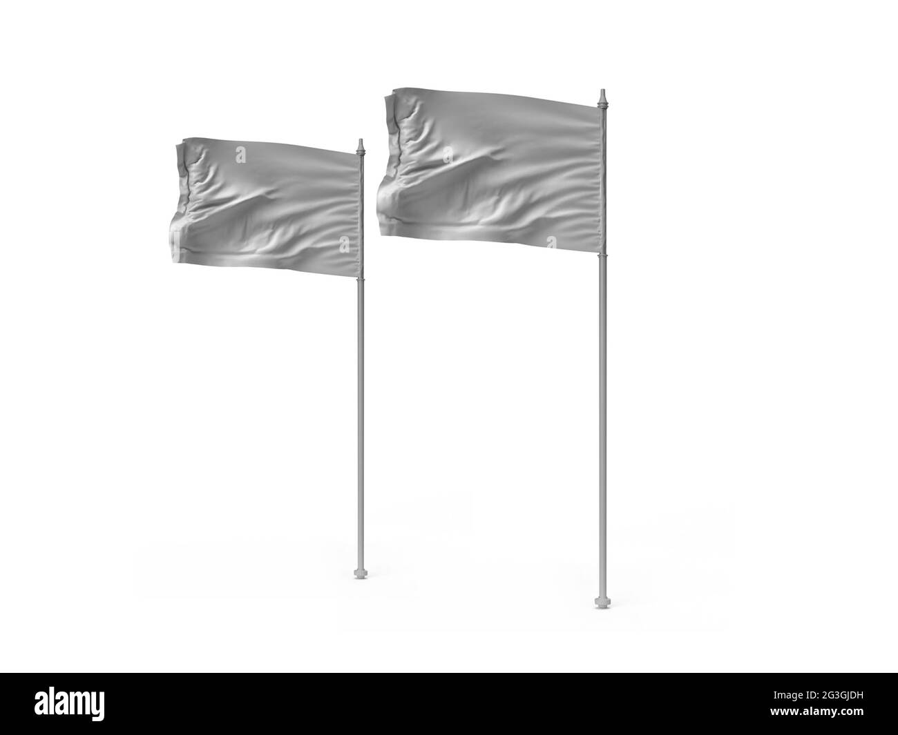 Flag ondulato Illustrazione 3D scena di Mockup su sfondo isolato Foto Stock
