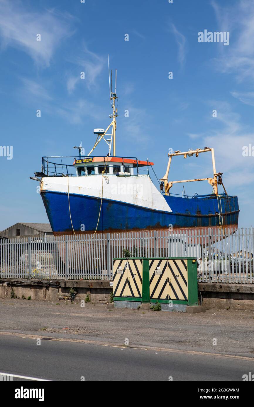 Porto di pesca di Grimsby, pesca del Regno Unito Foto Stock