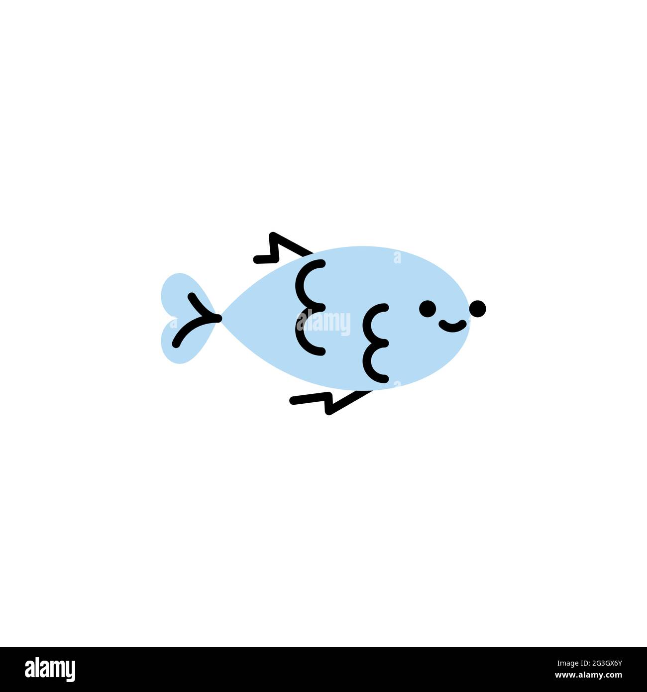 Pesce. Logo vettoriale in grassetto Illustrazione Vettoriale