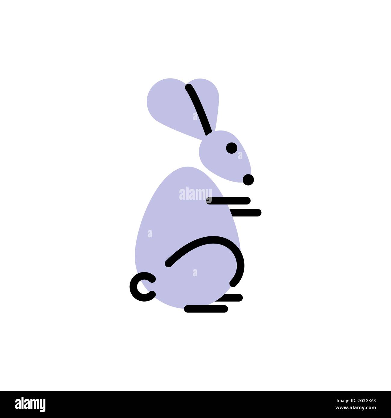 Coniglio. Logo vettoriale in grassetto Illustrazione Vettoriale