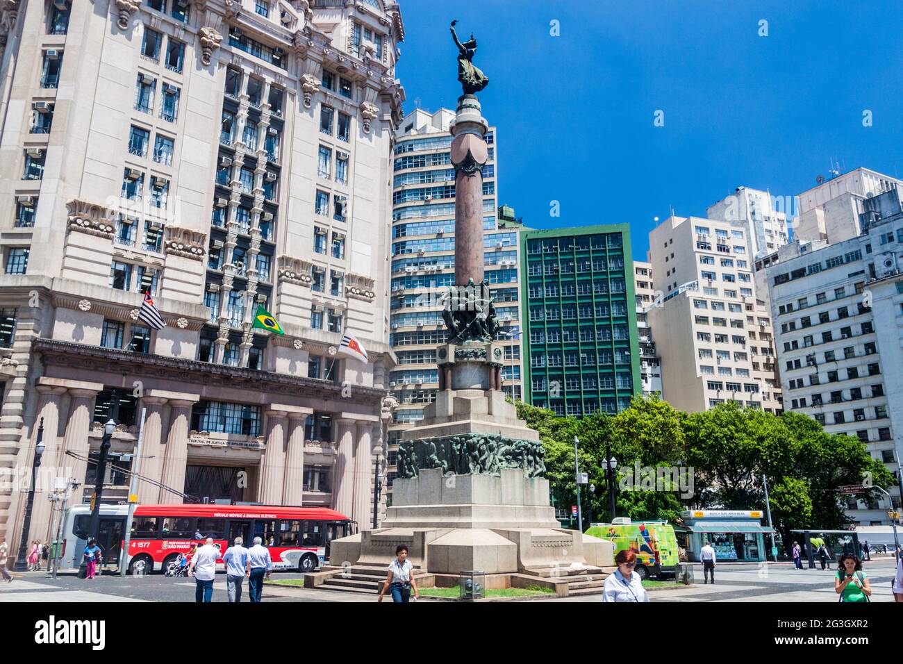 SAN PAOLO, BRASILE - 3 FEBBRAIO 2015: Monumento per la fondazione di San Paolo. Foto Stock
