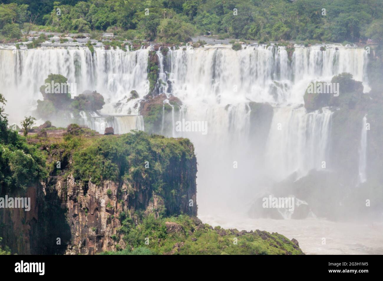 Dettaglio di Iguacu (Iguazu) cade su un confine tra Brasile e Argentina Foto Stock