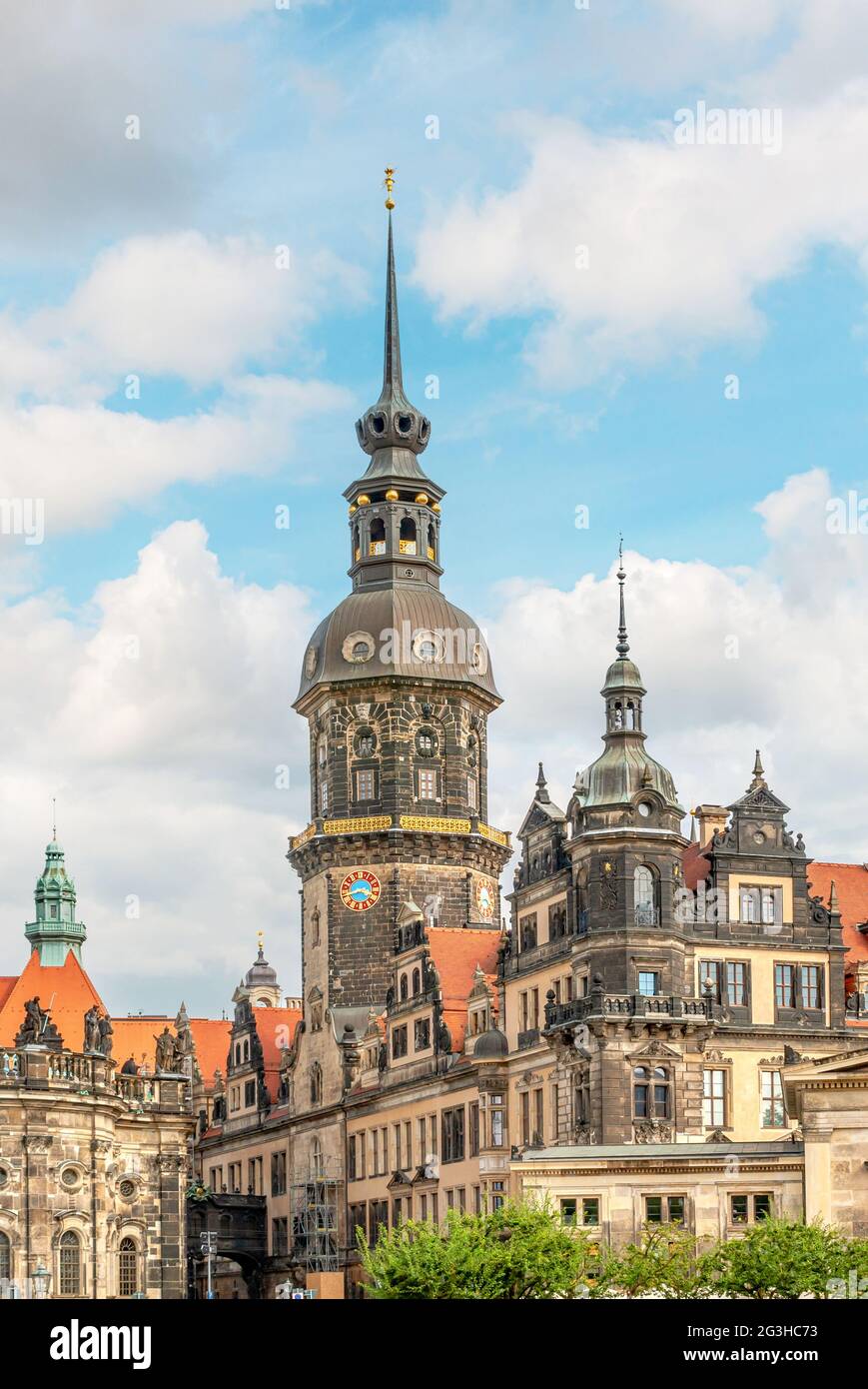 Storico castello di Dresda in Sassonia, Germania Foto Stock