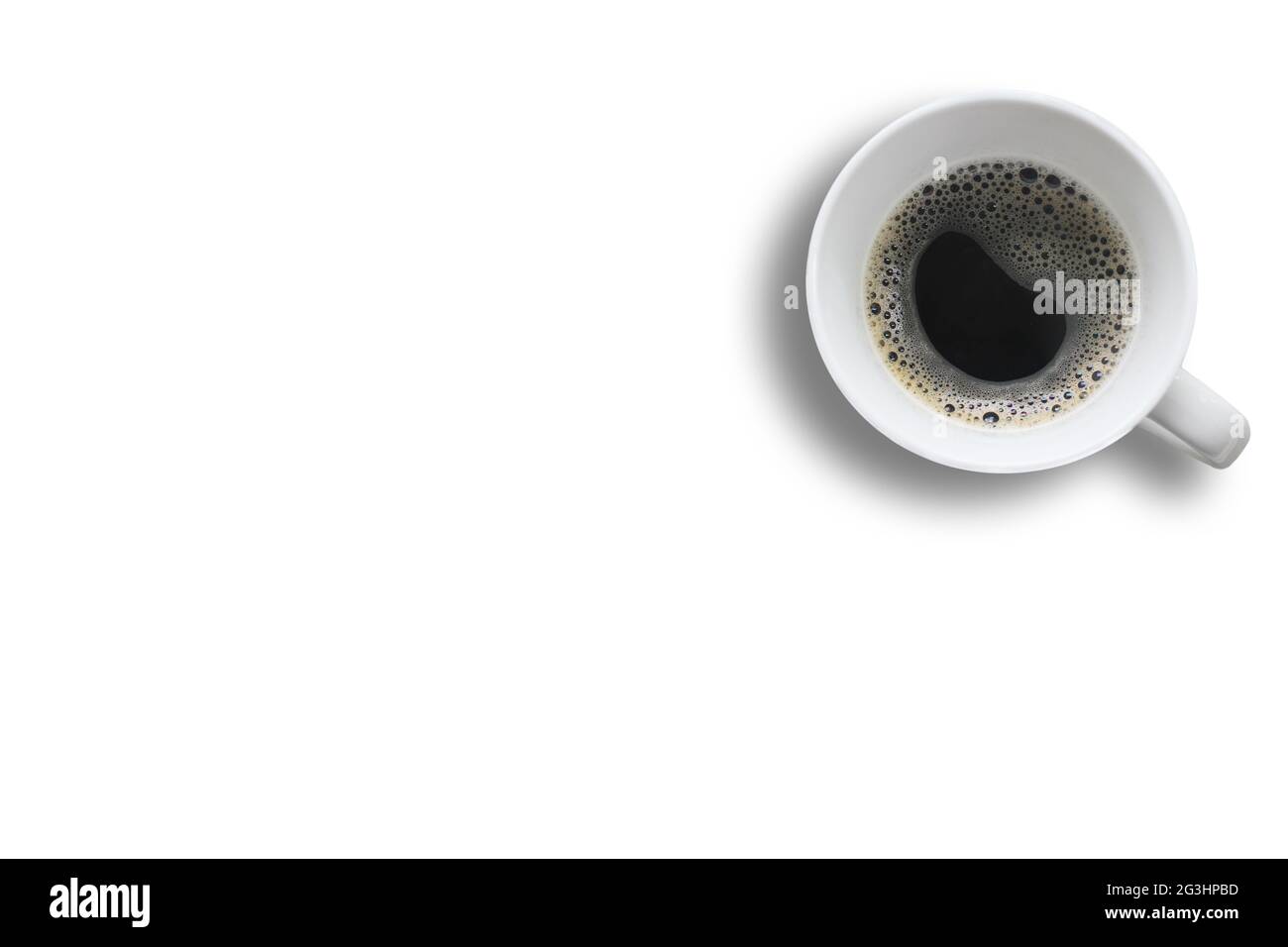 Vista di una tazza di caffè isolata Foto Stock