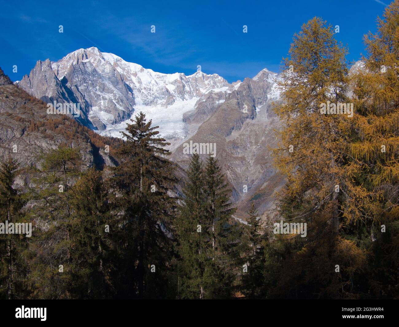 Monte Bianco in autunno Foto Stock