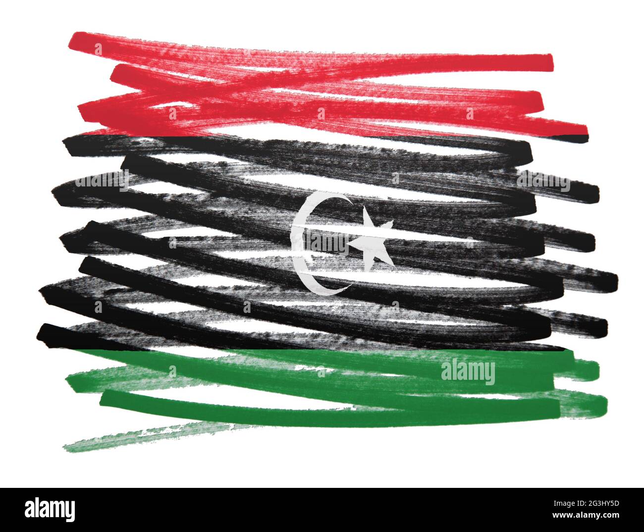 Illustrazione della bandiera - Libia Foto Stock