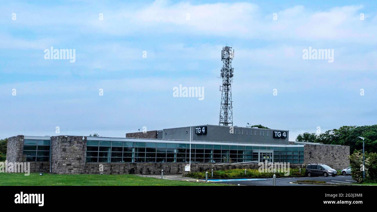 Gli studi di TG4, l'emittente di lingua irlandese a Baile na hAbhann, Co. Galway, Irlanda. La stazione è un'emittente pubblica gratuita. Foto Stock