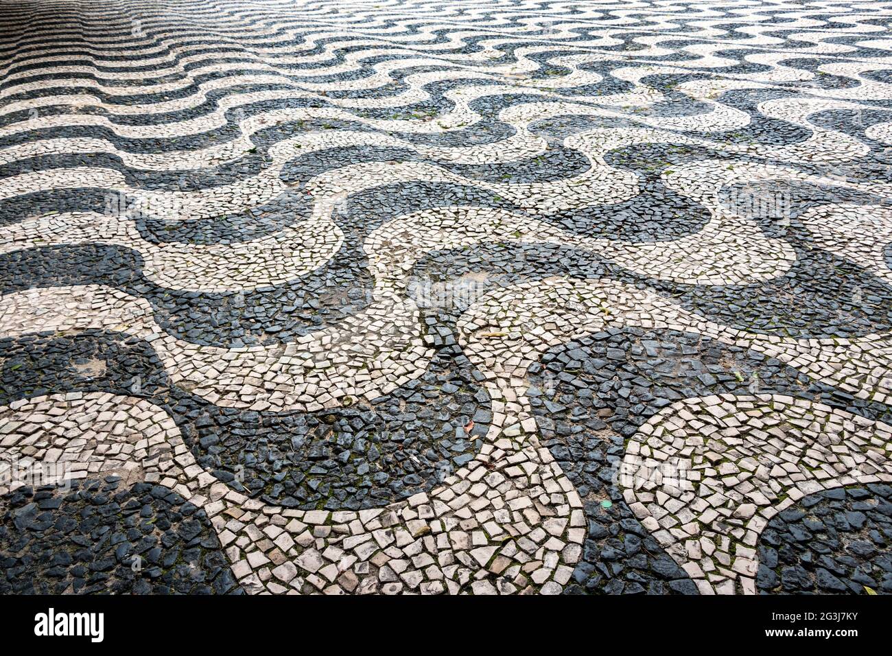 Pavimentazione in pietra della piazza principale della città di Manaus, Brasile. Foto Stock