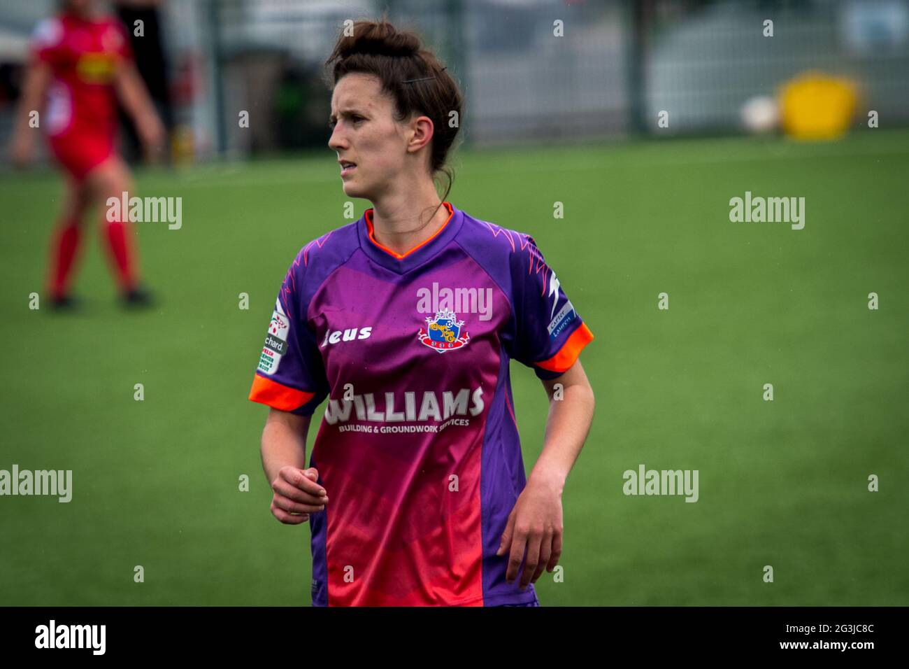 Ystrad Mynach, Galles 16 maggio 2021. Orchard Welsh Premier Women's League match tra Cascade Youth Club Ladies e Abergavenny Women. Foto Stock