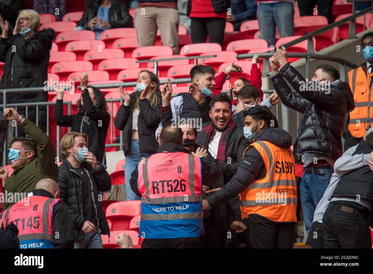 Londra, Inghilterra 22 maggio 2021. La Buildbase fa Vase Final tra il Binfield FC e il Warrington Rylands 1906 ha giocato al Wembley Stadium. Foto Stock