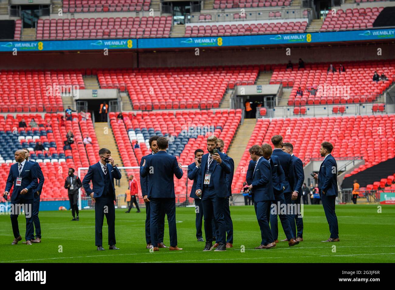 Londra, Inghilterra 22 maggio 2021. La finale del Buildbase fa Trophy tra Hereford FC e Hornchurch FC ha giocato allo stadio di Wembley. Foto Stock