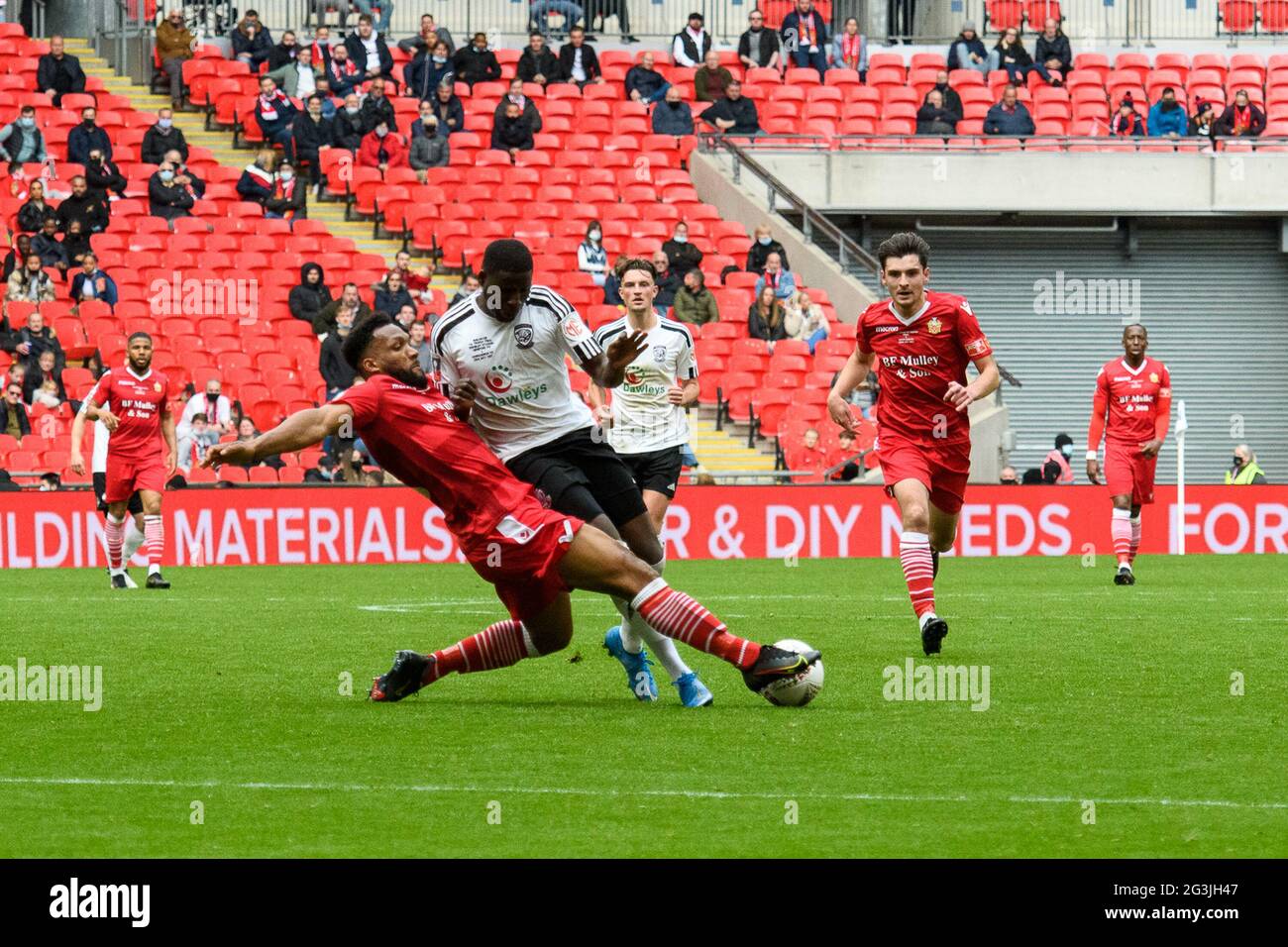 Londra, Inghilterra 22 maggio 2021. La finale del Buildbase fa Trophy tra Hereford FC e Hornchurch FC ha giocato allo stadio di Wembley. Foto Stock