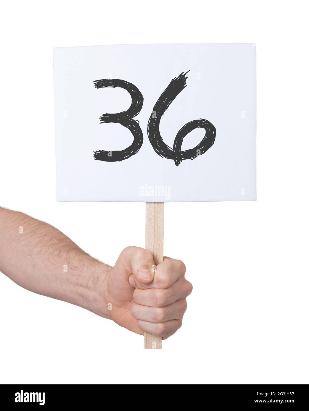 Firmare con un numero, 36 Foto Stock