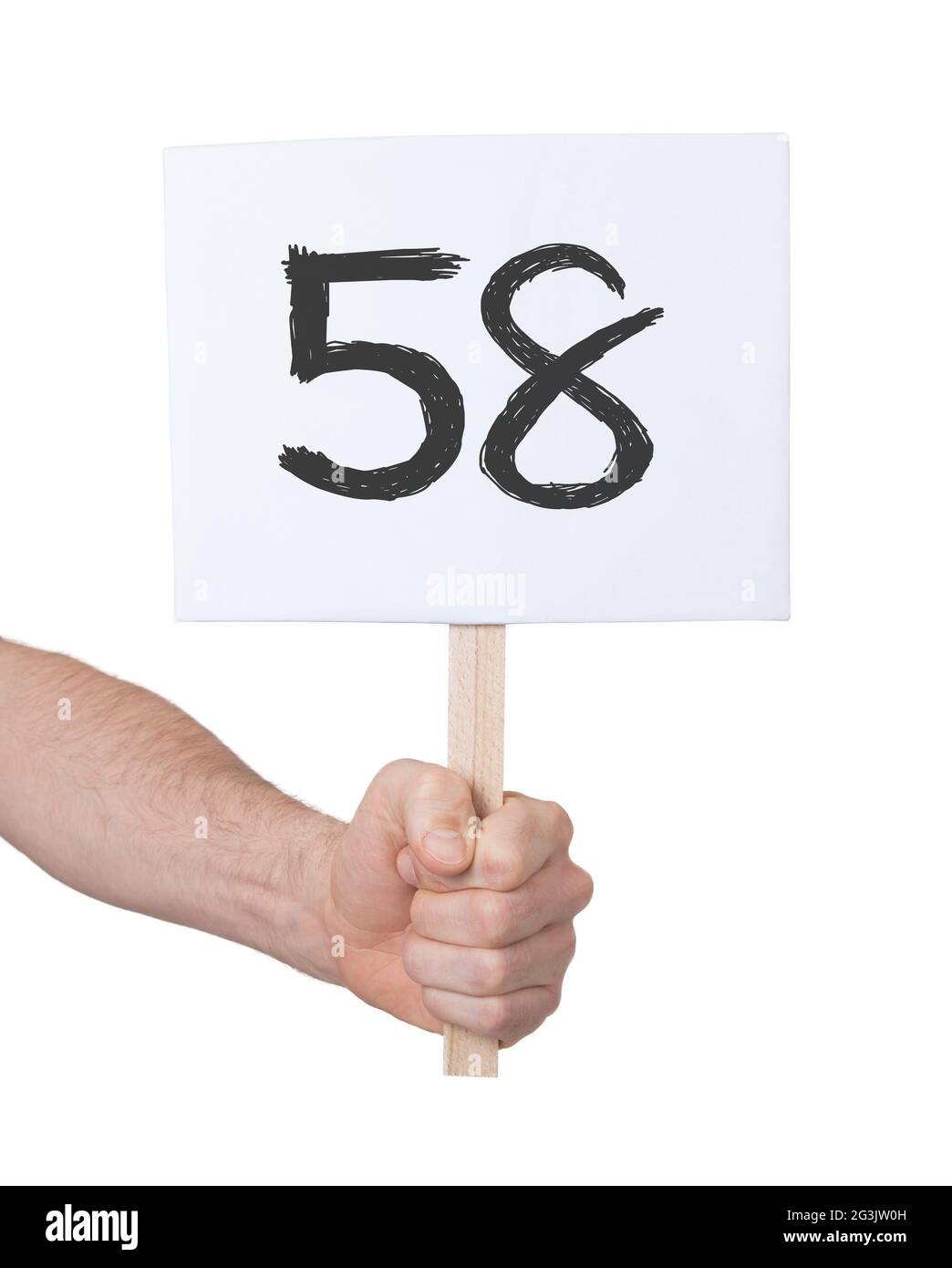 Firmare con un numero, 58 Foto Stock