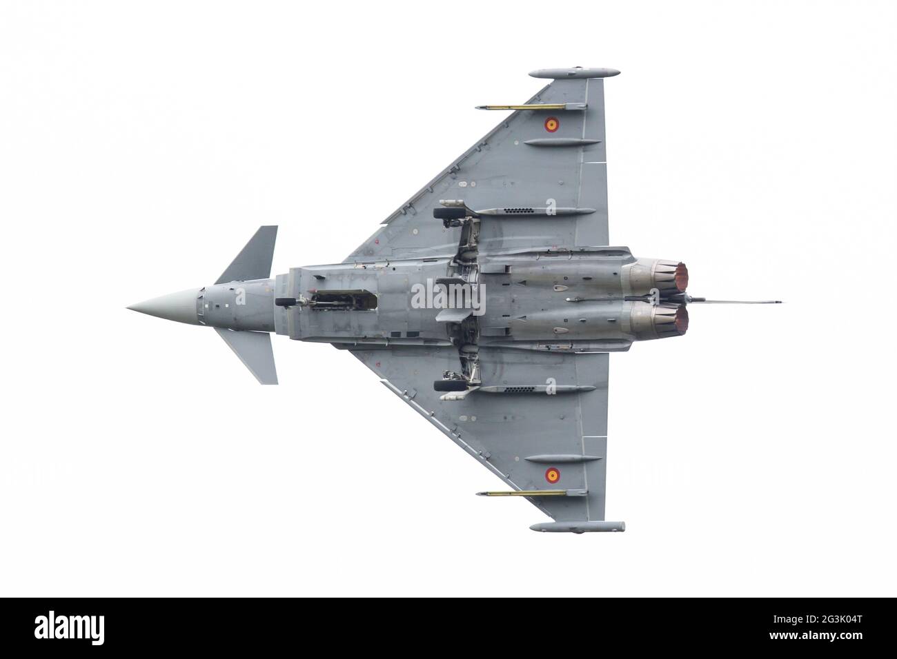 LEEUWARDEN, Paesi Bassi - 10 giugno: spagnola Air Force Eurofighter Typhoon battenti durante il Dutch Air Force Open House. Giugno Foto Stock