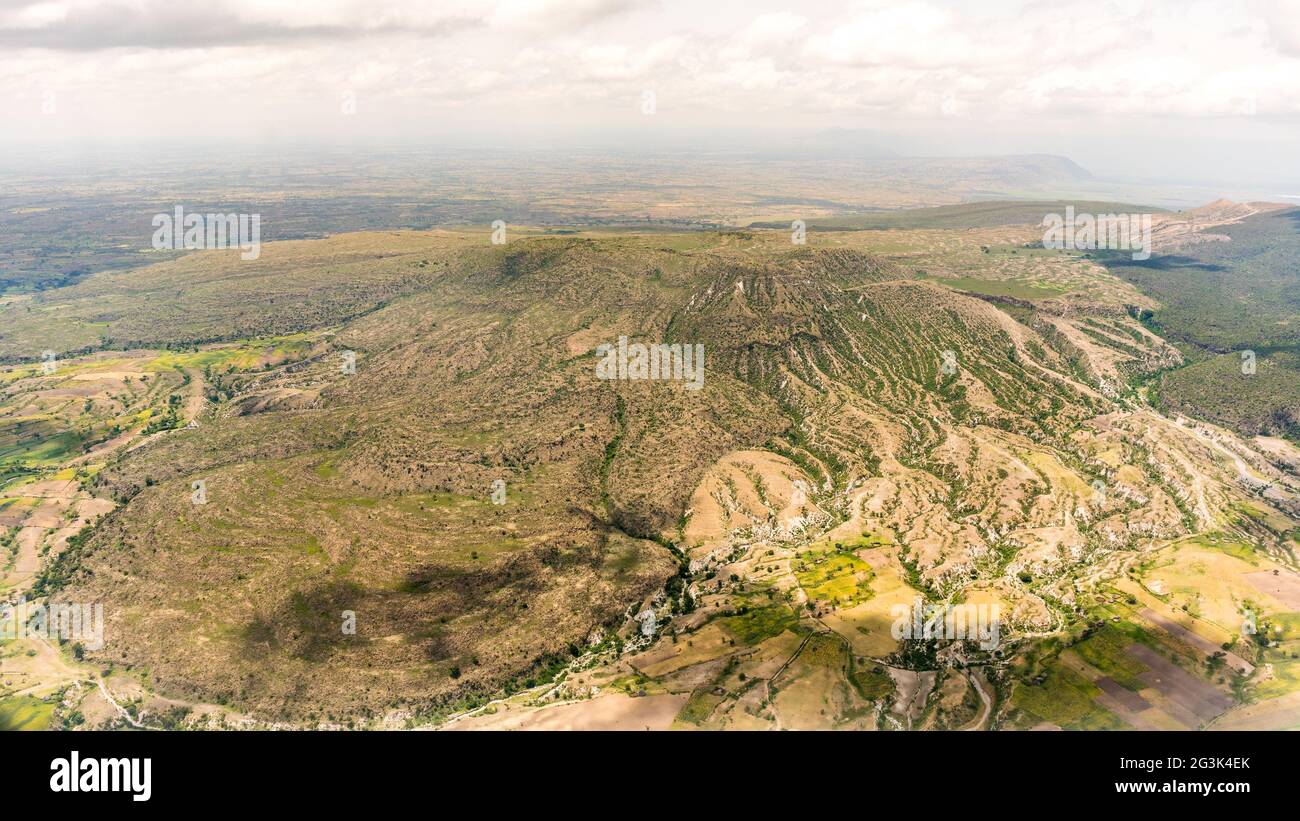 Interessanti formazioni geologiche nei pressi di Hawassa Foto Stock
