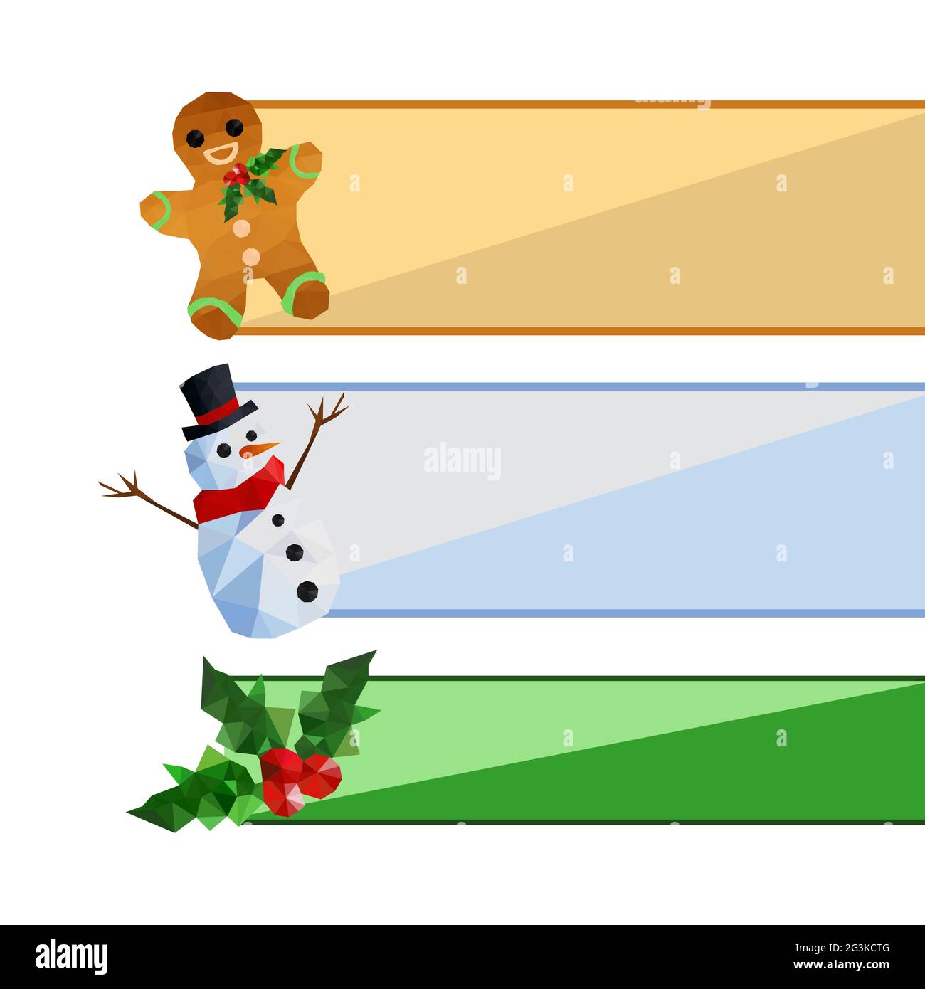 Collezione di originali di banner natalizi Foto Stock