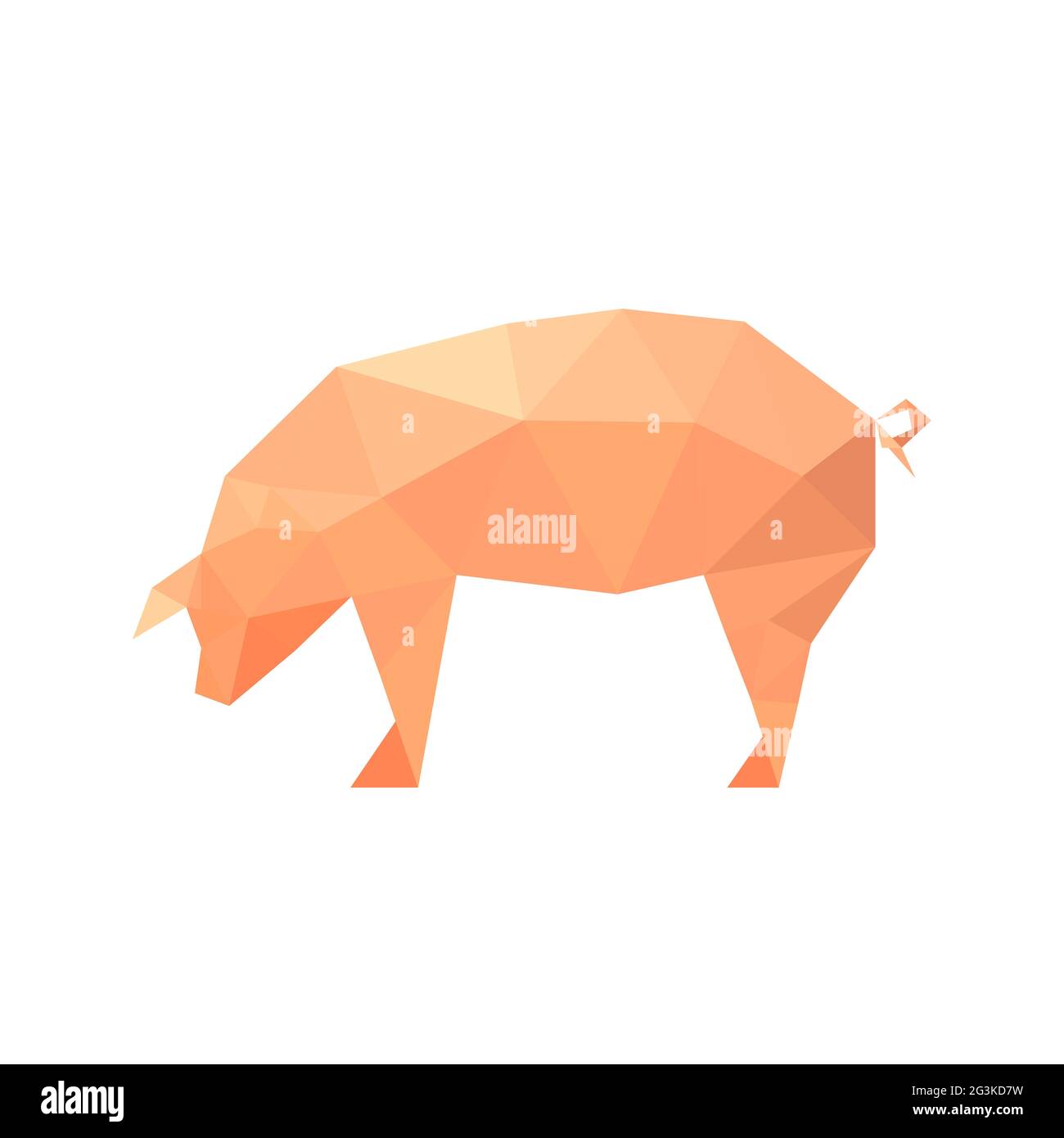 Illustrazione di maiale poligonale Foto Stock