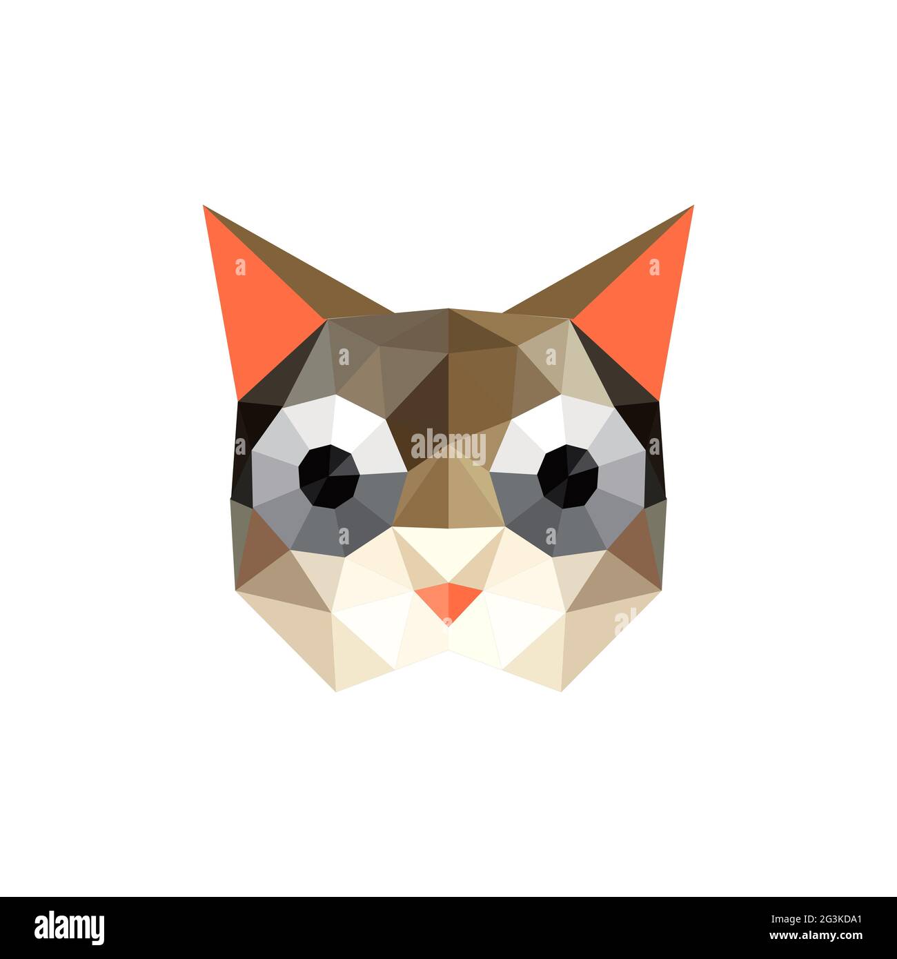Illustrazione di divertente gatto origami Foto Stock