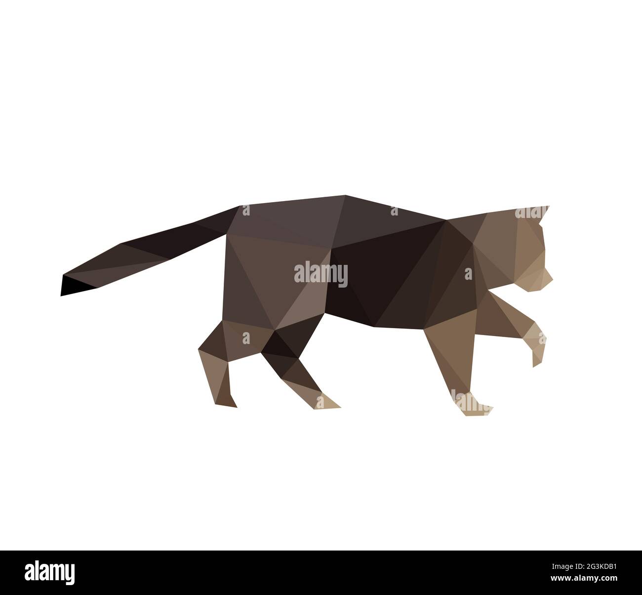 Illustrazione del design moderno piatto con origami Cat Foto Stock