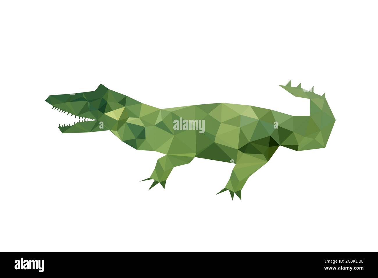 Illustrazione di un moderno design piatto con coccodrillo origami Foto Stock