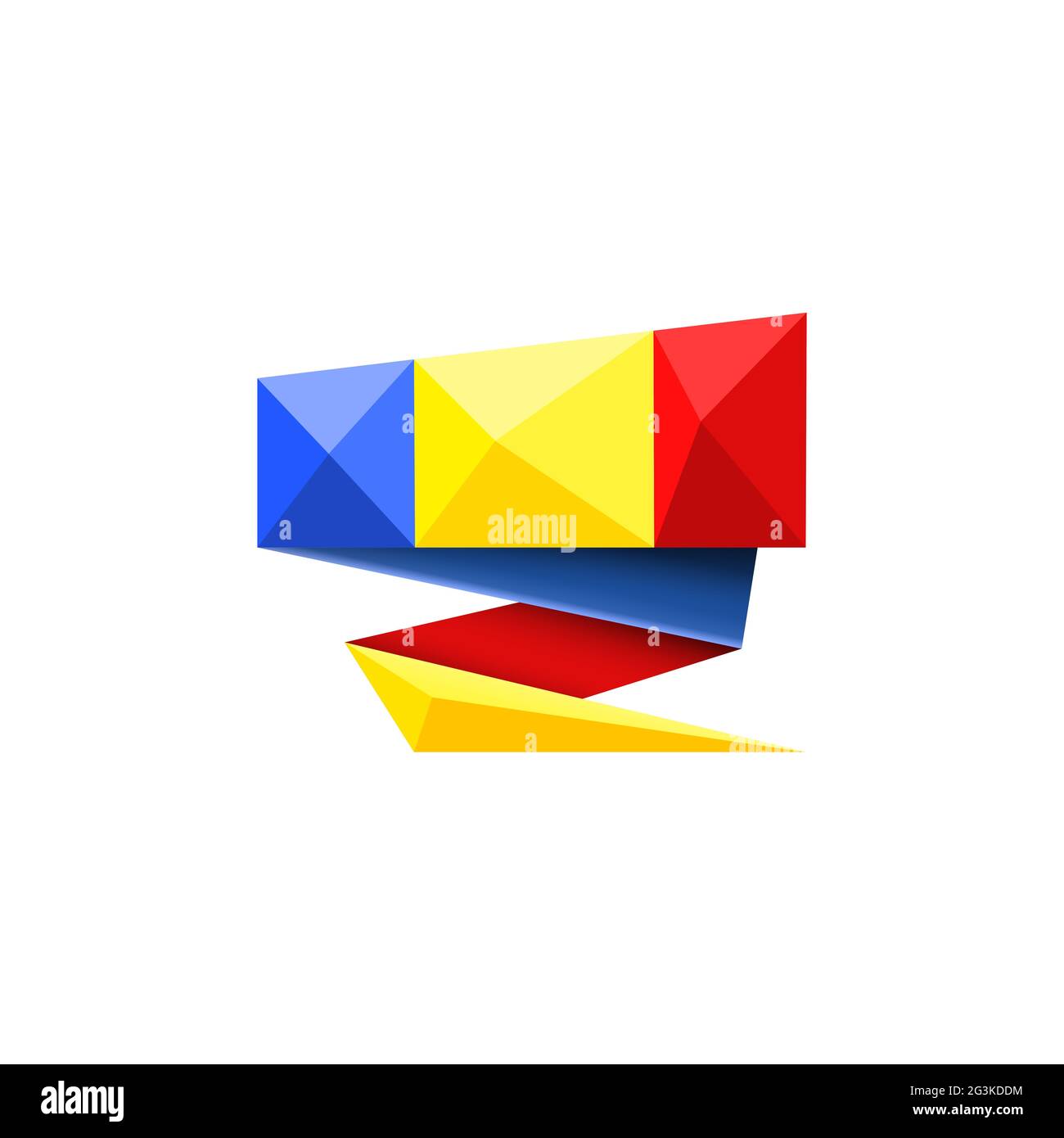 Illustrazione con bandiera rumena origami Foto Stock