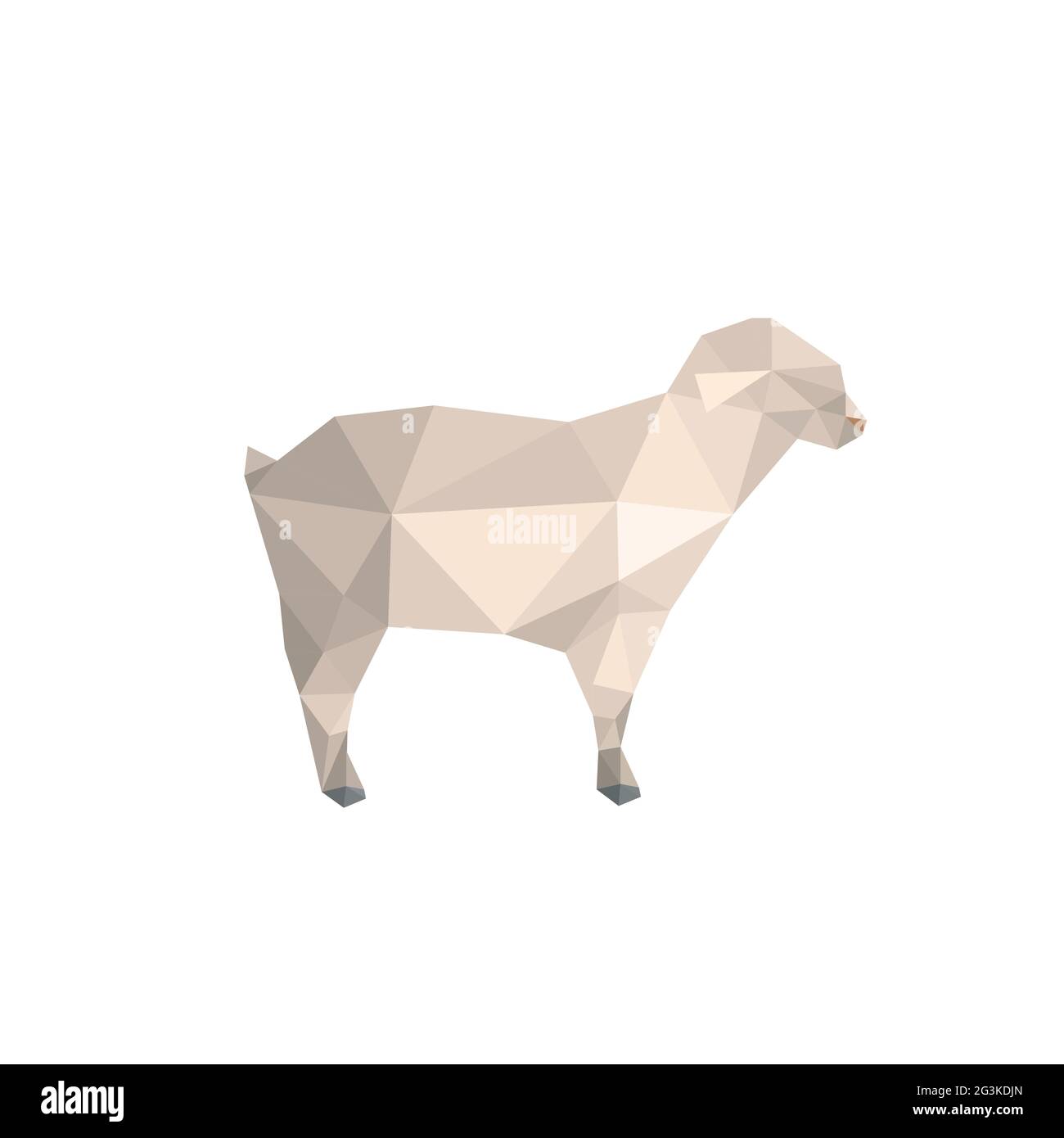 Moderno design piatto con agnello origami Foto Stock
