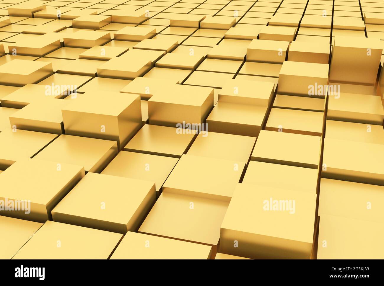 Cubi d'oro 3d Foto Stock