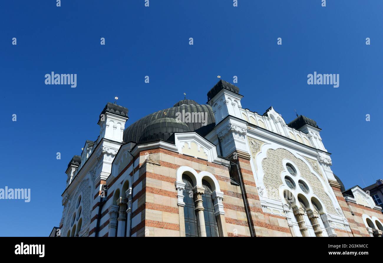 La Sinagoga di Sofia è la più grande della Bulgaria. Foto Stock