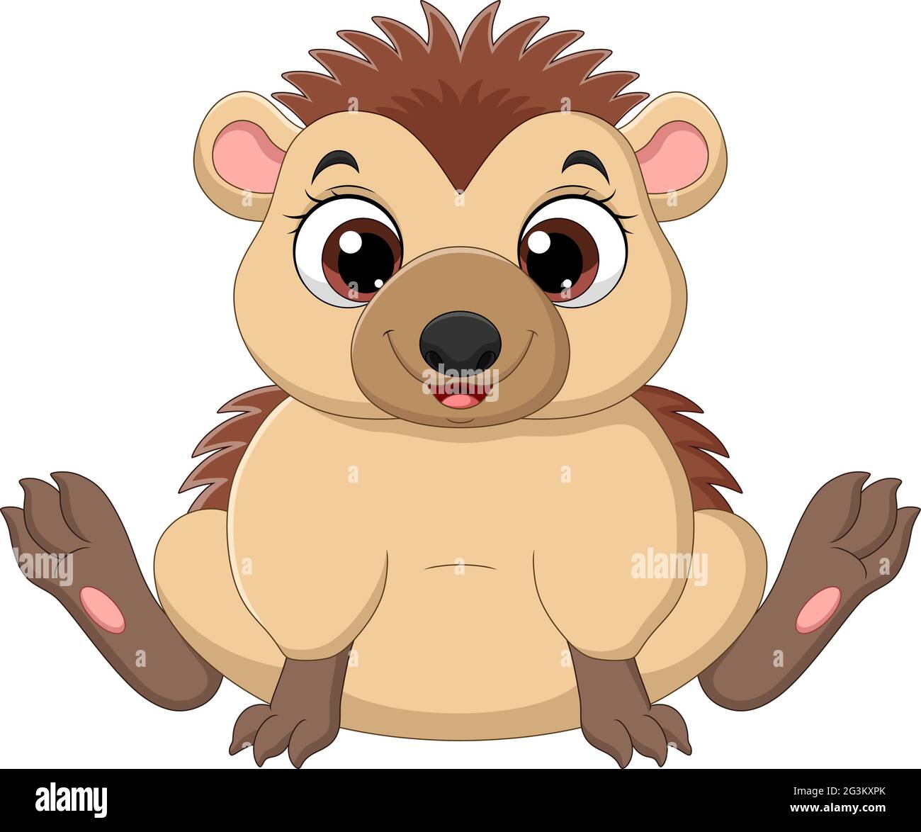 Cartoon carino bambino hedgehog seduto Illustrazione Vettoriale