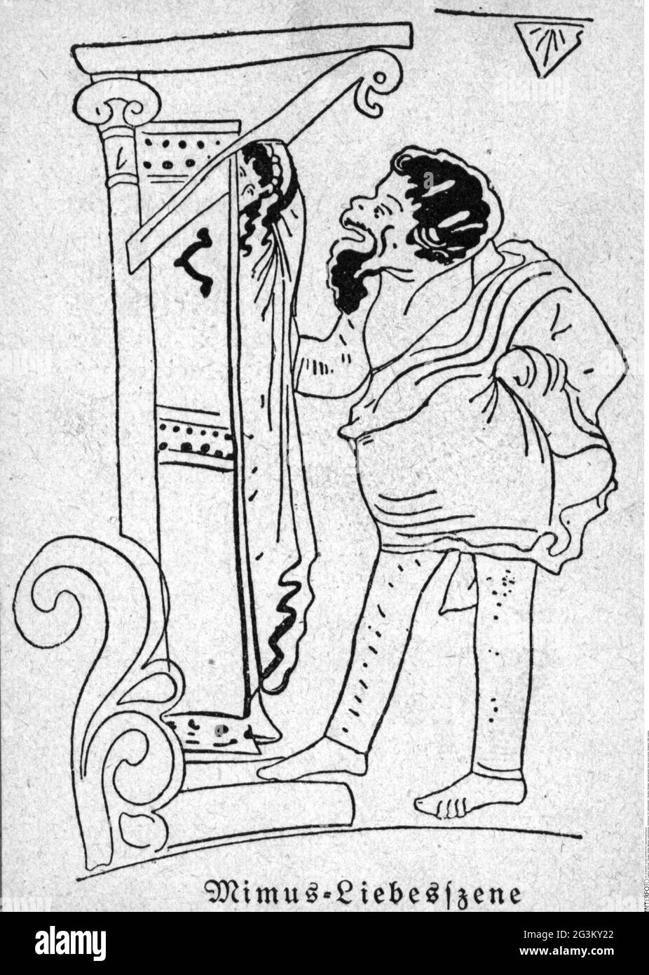 teatro / teatro, mondo antico, mime, scena d'amore, disegno, 19 ° SECOLO, IL DIRITTO D'AUTORE DELL'ARTISTA NON DEVE ESSERE CHIARITO Foto Stock