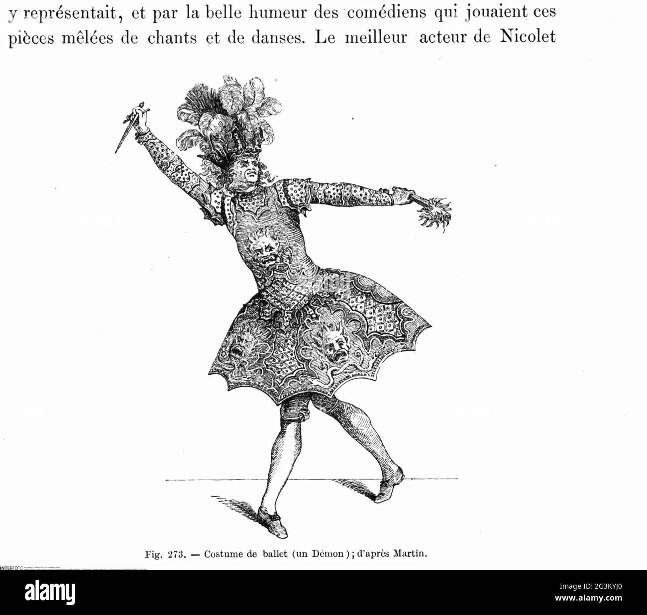 teatro / teatro, figura / costumi, demone da un balletto, dopo Martin, 17 ° secolo, IL COPYRIGHT DELL'ARTISTA NON DEVE ESSERE CANCELLATO Foto Stock