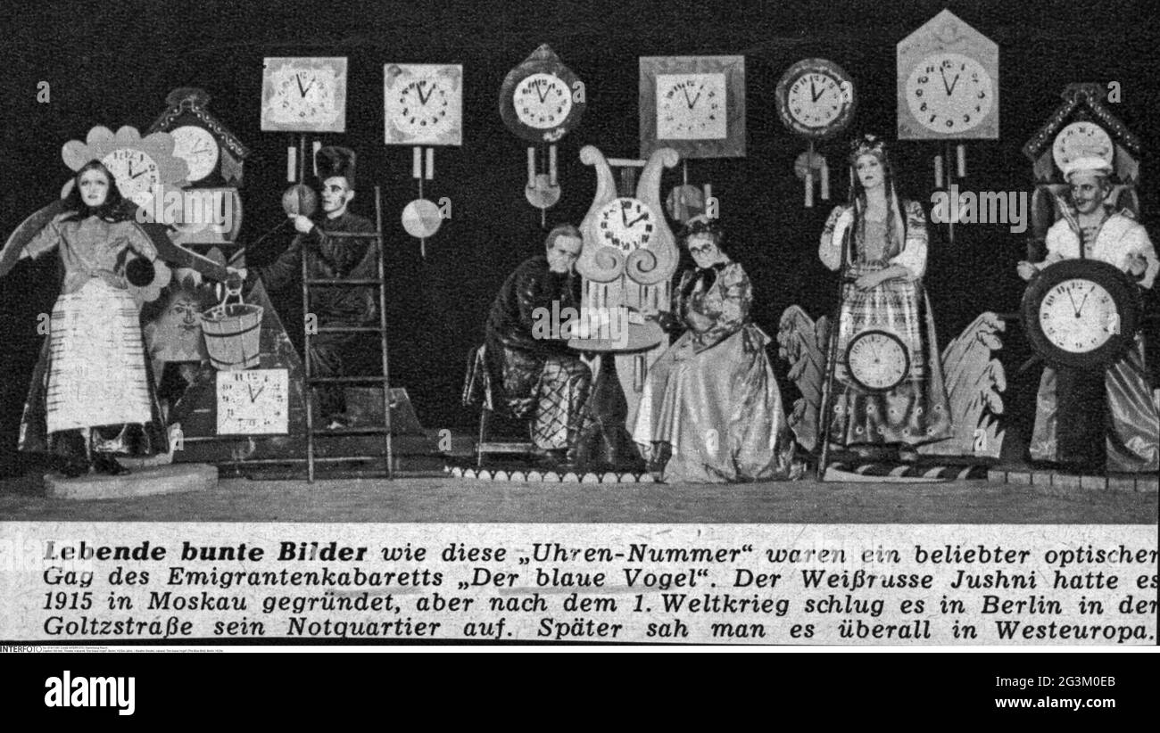 teatro / teatro, cabaret, 'Der blaue Vogel' (l'uccello Blu), Berlino, anni 20, DIRITTI-AGGIUNTIVI-CLEARANCE-INFORMAZIONI-NON-DISPONIBILI Foto Stock