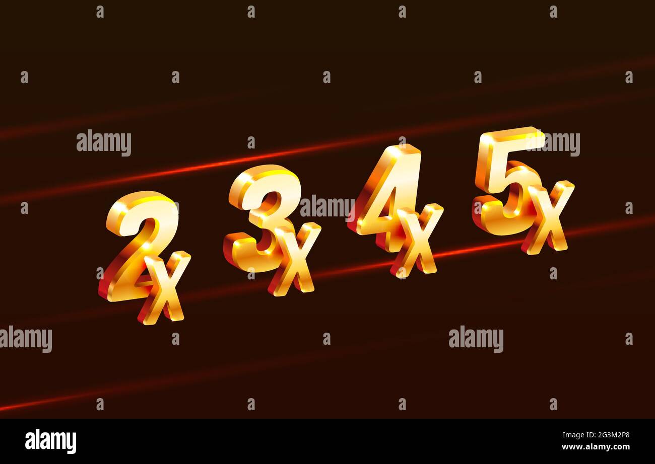 Bonus 2x, 3x, 4x, 5x vincitore del premio, grande gioco jackpot, set di segni del casinò. Illustrazione vettoriale Illustrazione Vettoriale