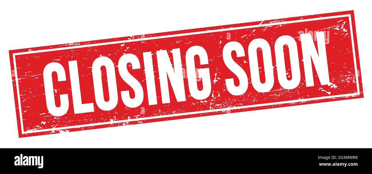 CHIUSURA A BREVE del testo sul simbolo rosso del francobollo rettangolare. Foto Stock