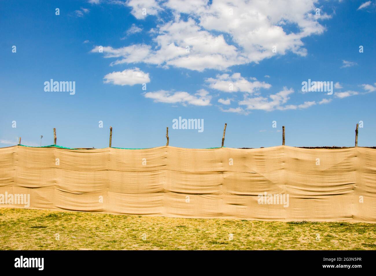 Tessuto di tela di lino utilizzato come parete Foto Stock