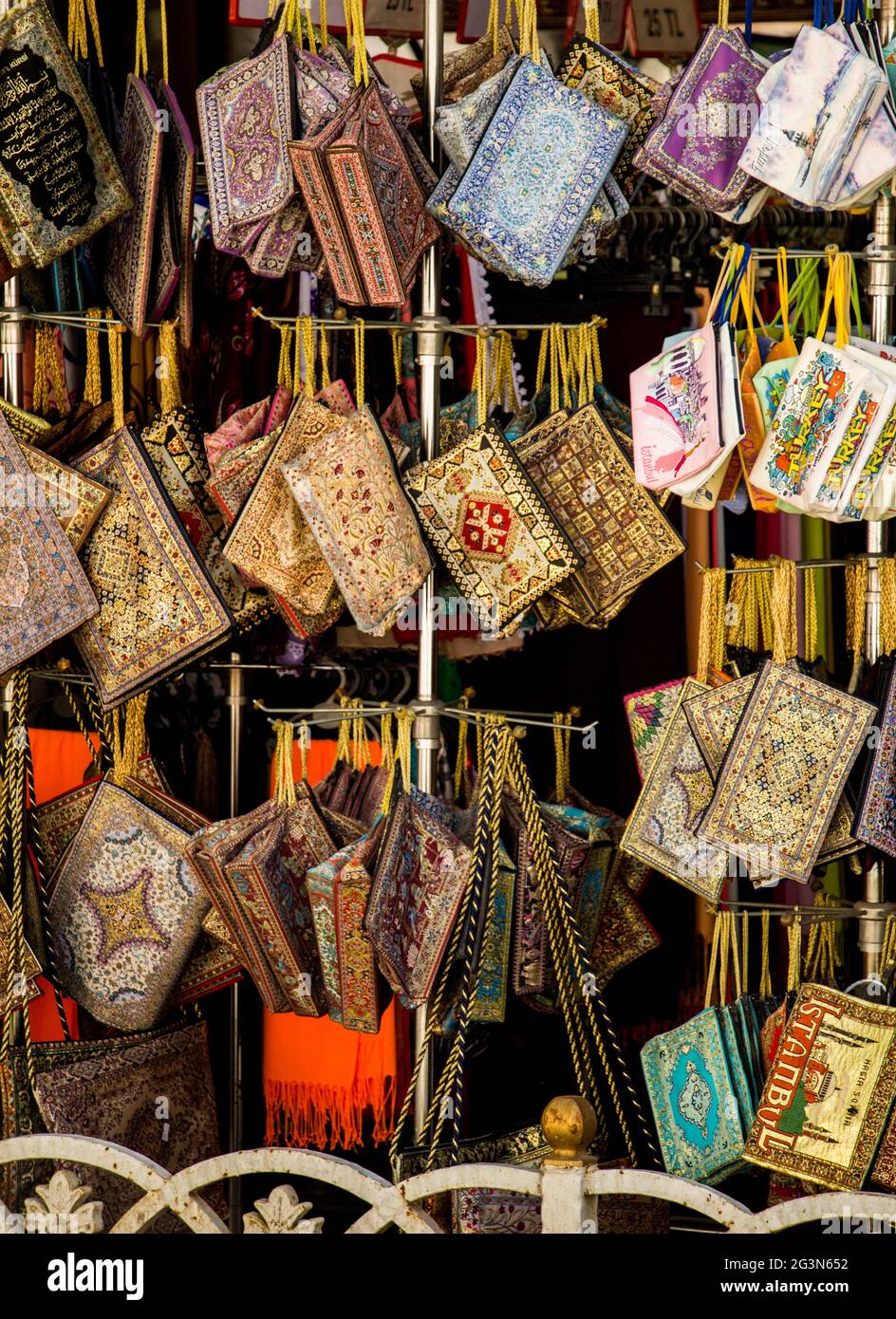 Borsa in tessuto di stile tradizionale Foto Stock