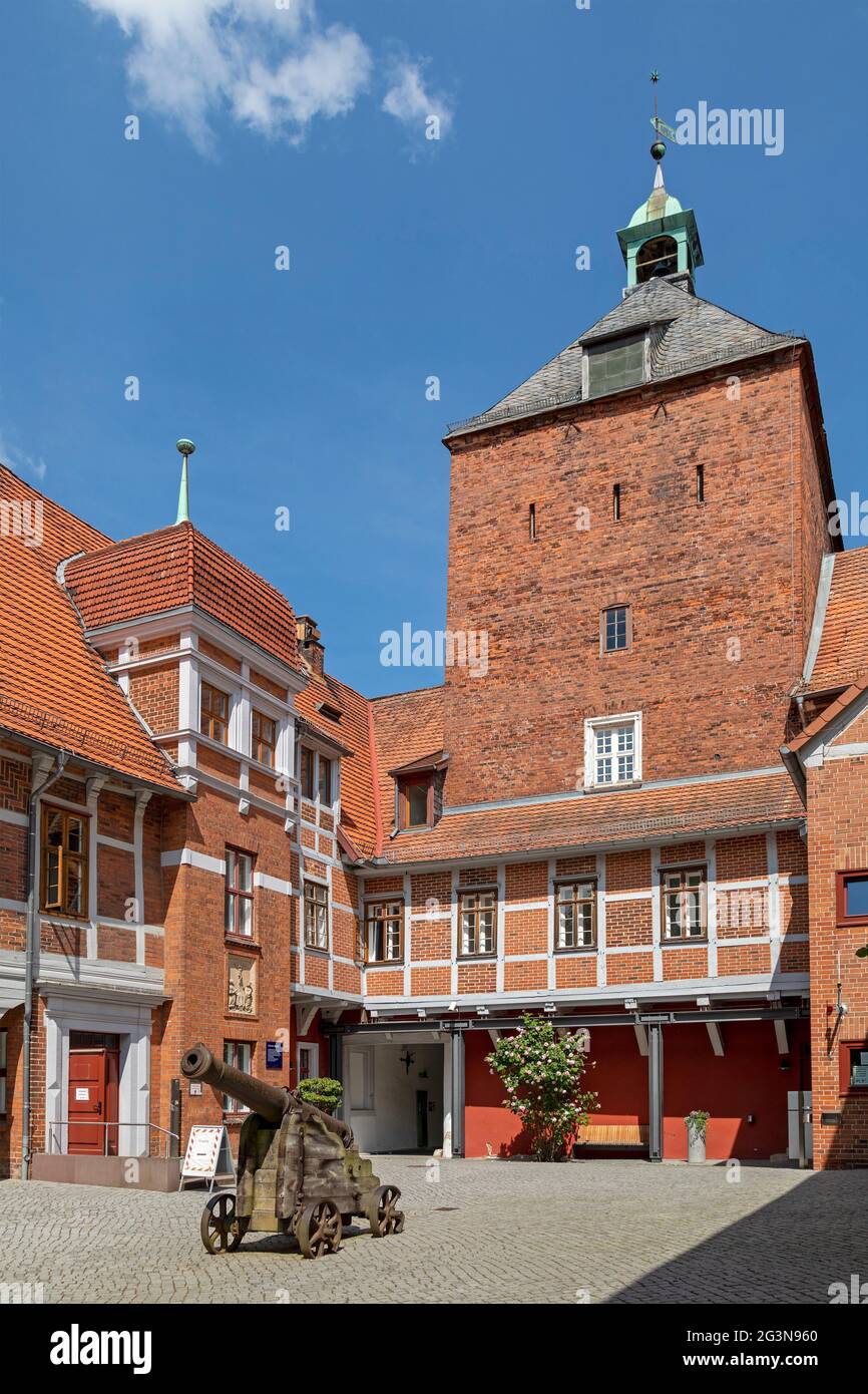 Cortile interno, castello, Winsen/Luhe, bassa Sassonia, Germania Foto Stock