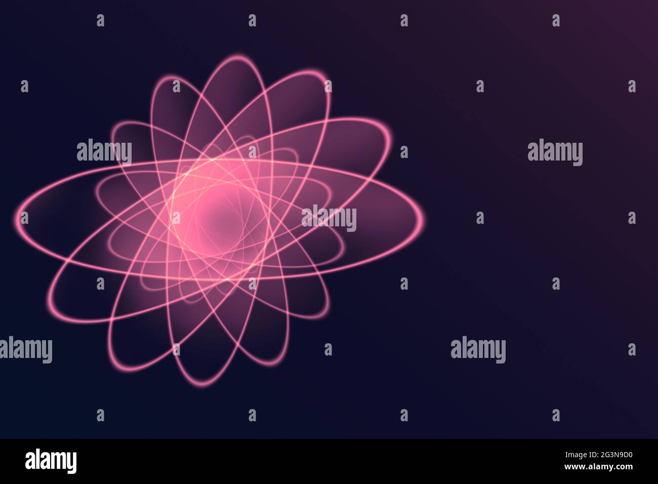 Sfondo di particelle atomiche come tema della fisica Foto Stock