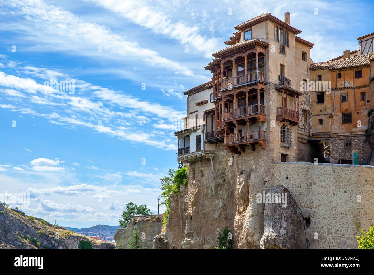 Casas Colgadas - Case a Cuenca, Castilla-la Mancha, Spagna. Riferimento anatomico Foto Stock