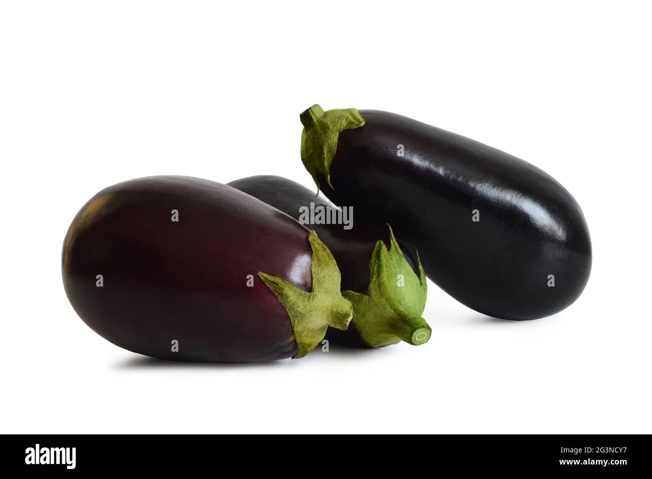 Le melanzane isolati su sfondo bianco Foto Stock